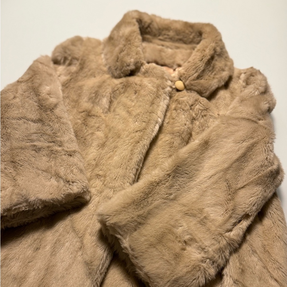 MTissavel of France Women’s Vintage Long Faux Fur Coat in Cream Size Medium - Picture 5 of 7